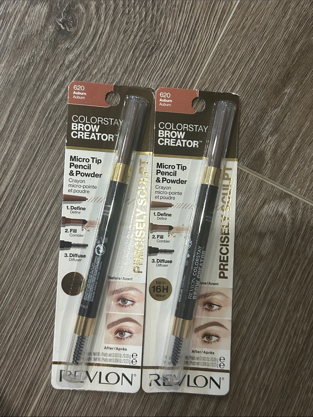 2X Revlon ColorStay Brow Creator Micro Tip Pencil & Powder Auburn (620)